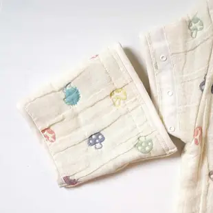 【Hoppetta】羊毛蘑菇六層紗可拆袖成長型睡袍(送刺蝟束口收納包+手帕花色隨機贈)