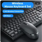 2.4G USB Keyboard and Mouse Set for Laptop Computer PC Gaming keyboard Mice 104