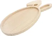 ULTECHNOVO Bunny Shaped Wooden Serving Tray Adorable Rabbit Design for Easter Snacks for Appetizers Treats Charming Decorative Centerpiece for Various Occasions