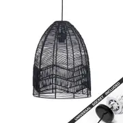 Snap Lighting Serang Rattan Cane Downlight to Pendant Light Conversion Kit Black