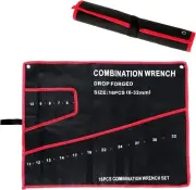 Wrench Roll Up Pouch Organizer Bag with Handle red