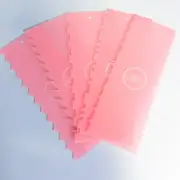 NEW Set of 5 Acrylic Baking Cake Decorating Combs Scrapers Pink 9 Patterns