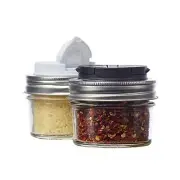 Spice Lids for Regular Mouth Mason Jars Set of 2 Black and White
