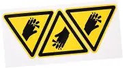 ERINGOGO 3Pcs Safety Warning Stickers Hand Injury Warning Label Decals for Machines Vinyl Caution Signs Easy to Use Smooth Surfaces for Warehouses and Factories