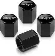 SRT Logo Black Tire Stem Valve Caps