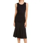 Diane von Furstenberg Jace Dress Womens M Black Drop Waist Classic Basic