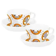 Star Wars BB8 Set of 2 Porcelain Tea Cups with Saucers
