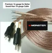 Bang & Olufsen 16awg 10ft MONSTER Speaker Cables 2x5ft-2 pin Din plugs B&O +More