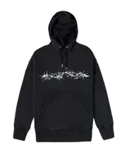 Barbed Wire printed hoodie S,M black