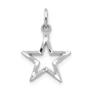 10K White Gold Diamond-Cut Star Charm