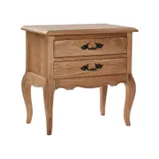 Bali Bedside Table 2 Drawers Storage Cabinet Shelf Side End Tables Oak