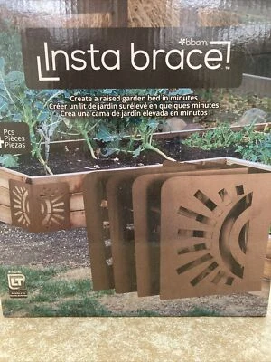 Bloom 11021BL Sun Instabrace Flower Garden Bed Corners, 9.5 Brown (4 Pack)
