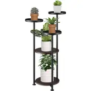 5 Tier Plant Stand Flower Pot Metal Corner Shelf Holder Indoor Display Unit Outdoor Garden Plywood Storage Rack