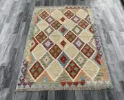Afghan Handknotted Wool Rug, Nomads Floor Covering 167 CM x 124 CM.( KSM #685)