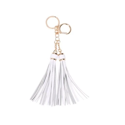 Tassel Handbag Keychain Key Ring Phone Car Pendant Decor Accessory (Gray) WPD