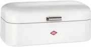 Wesco Grandy bread bin in white, powder-coated sheet steel, ventilation holes and sturdy handle