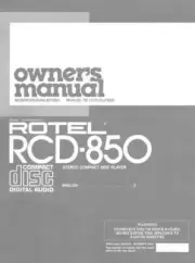 Rotel RCD-850 CD Player Owners Manual