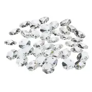 40Pcs 14mm Crystal Octagon Beads Chandelier Parts Hanging Beads Clear