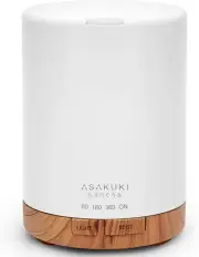 ASAKUKI 300ML Essential Oil Diffuser, Quiet 5-in-1 Premium Humidifier, Brown