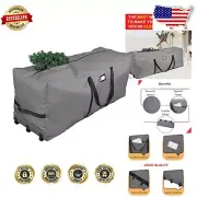 Tear-Proof Holiday Tree Storage Bag - Fits Up to 9 ft with Rolling Convenience