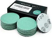 Serious Grit - 2-Inch 100 Grit Sanding Discs - Heavy-Duty Hook & Loop Film Discs - Sandpaper for Woodturning, Bowl Sanding & Power Tool Drill Attachment Sanding Pads - Pack of 50