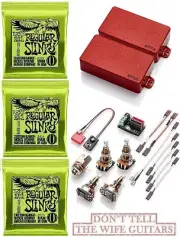 EMG GTV Glenn Tipton Red Humbucker Set Long Shaft Pots ( 3 ERNIE BALL #2221 )