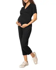 Ingrid & Isabel Maternity Short Sleeve Knit Jumpsuit