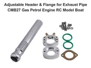 Adjustable Aluminum Header & Flange for CMB27 Exhaust Pipe Gas Engine RC Boat