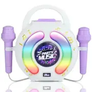 Sing and Shine: Kids Karaoke Machine with Dual Microphones for Unforgettable Birthday Parties Purple