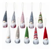 10Pcs Gnome Christmas Ornaments Gnomes Plush Pendant Decorations Xmas Pendant