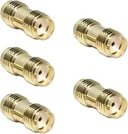 SMA Female to SMA Female, SMA Coupler Barrel Adapter RF Coax Connector 5-Pack RFAdapter for Ham Radio, Antenna, Baofeng Handheld Radio