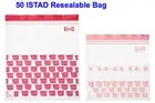 50 IKEA ISTAD Resealable Bag, Freezer Bag Red/Pink, 2.5L/1.2 L (3 qt / 1qt)