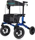 ELENKER All-Terrain Rollator Walker with Non-Pneumatic Tire 12” Front Rubber Whe
