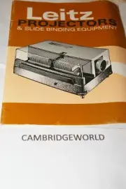 LEITZ LEICA PROJECTORD and SLIDE BINDING EQUIPMENT ORIGINAL CATALOGE