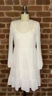 Forever new Ladies size 8 fergie lace long sleeve tiered smock textured dress