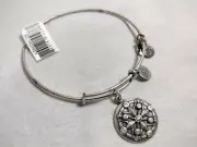 ALEX and ANI Compass II Charm Bangle Bracelet Silver NWT