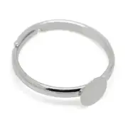 10 Ring Bases Silver Tone Copper Base with Adjustable Glue Pad FD043
