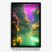 Pixel Art Poster - Acidic Reef (8 Bit Psychedelic Trippy Weird Video Game Print)