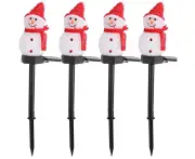 4 Pack Solar Christmas Snowman Lights, Solar Christmas Pathway Lights, Outdoor Christmas Decorations