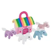 Rainbow Unicorn & Friends 4 Plush Animals & Carrier #23160 Ebba Aurora Baby Talk
