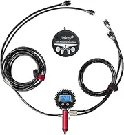 JINKEY 4 Tire Pressure Equalizer System, Upgrade Digital Tire Pressure Gauge Professional 4 Way Tire Inflation Deflation System with 4 air Chuck air Down Tool for 4 Tires Car Off Road Vehicles