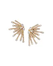 Nadri Cubic Zirconia Starlet Jacket Earrings in Gold Tone