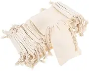 WHAMVOX 50pcs Drawstring Bag Drawstring Pocket Drawstring Goodie Bags Small Drawstring Bags Cloth Drawstring Bags Small Cloth Bags Drawstring Candy Favor Bags Mini Mesh Bags Fabric Beige
