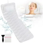 Full Body Bath Pillow, Bath Pillows for Tub with Mesh Washing Bag & 21 Non-Slip