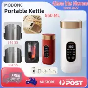 650ML MODONG Portable Electric Kettle Thermal Mug Heating Cup Water Boiler LCD