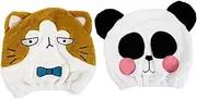 DECOMELODY 2pcs Cartoon Animal Hair Drying Caps Absorbent Bath Towels for Quick Drying Comfortable Shower Hats for Daily Use Gym and Travel for Friends