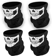 [AHEJIOO] Pack of 4 Balaclava, Balaclava, Skull Mask, Motorcycle Mask, Neckerchief Motorcycle Men, Ghost Mask, Call Of Duty, Call Of Duty Ghost Mask, Balaclava Skull, black, 24 * 48cm