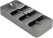 Joseph Joseph DrawerStore - Large Compact Cutlery Drawer Organizer, 8 compartments, holds 48 pieces - Grey