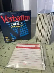 12 Pack: VERBATIM High Density 3.5" Floppy Diskettes MF2HD