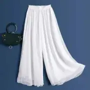 Wide Leg Women Chiffon Pants for Pants Classica Dancer Two Layer Dance Clothes